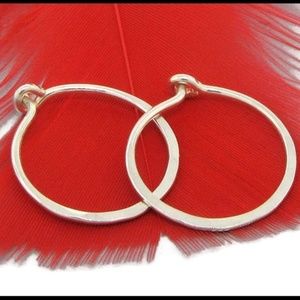 925 Sterling silver hammered classic hoop earrings